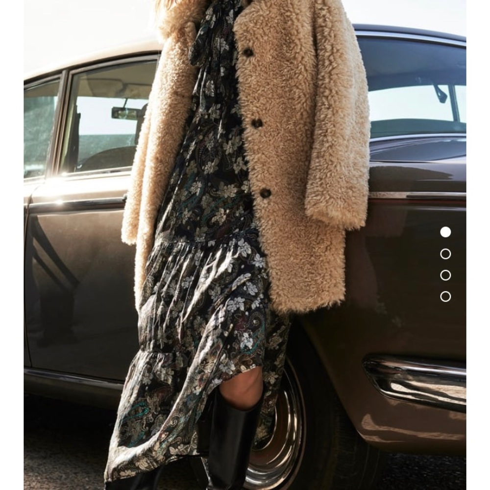 Zara Metallic Thread printed Maxi Dress